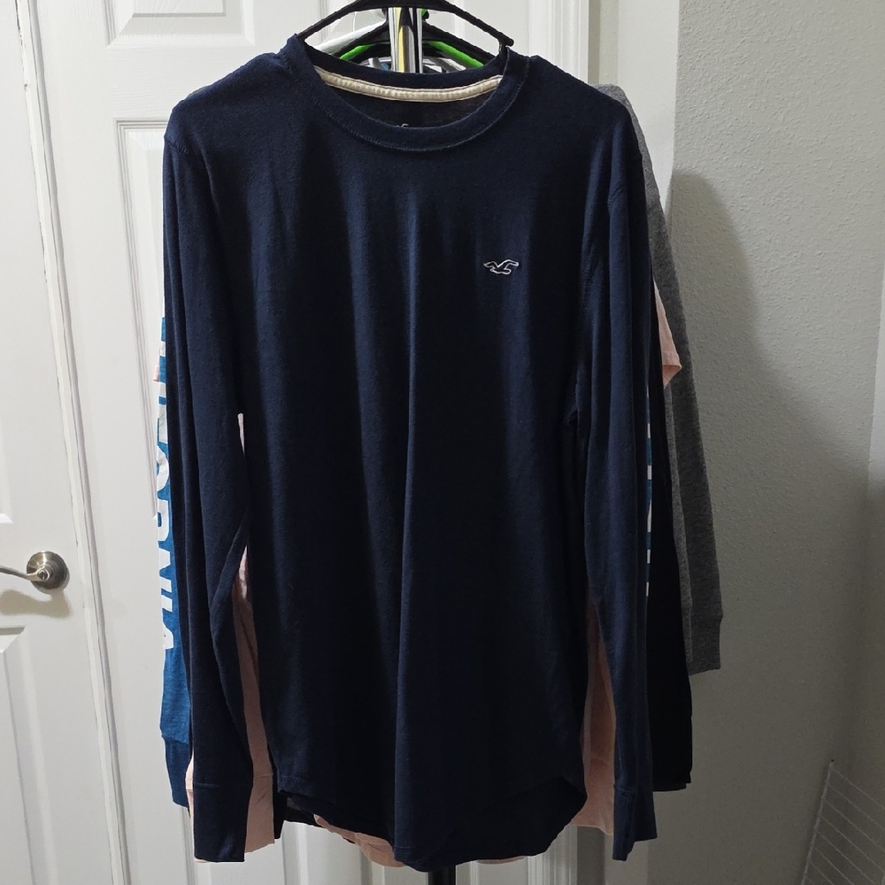Hollister Must-Have Collection Long Sleeve Crew - Dark Blue